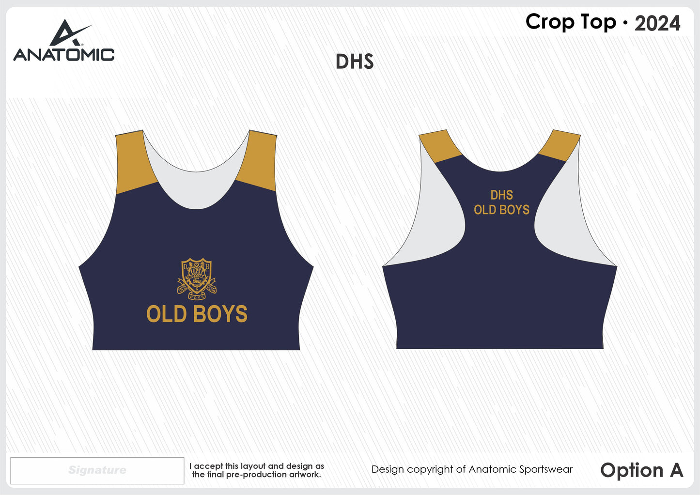 DHS Old Boys Ladies Crop Top